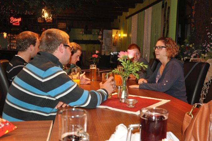 Versammlung mit Melken